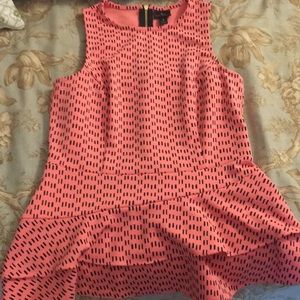 Pink patterned peplum top